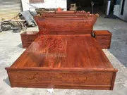 Giá rẻ Trung Quốc nhím gỗ hồng mộc gỗ gụ giường đôi thêm tiền vàng giường gỗ hồng mộc gỗ hộp đen châu Phi - Giường