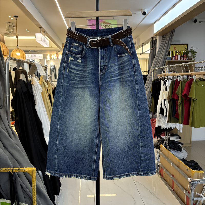 European Style 92529 Vintage Cropped Jeans for Women, 2026 Autumn New Loose Slimming Straight Wide-Leg Casual Mid-Length Pants European Style 92529 Vintage Cropped Jeans for Women, 2026 Autumn New Loose Slimming Straight Wide-Leg Casual Mid-Length Pants