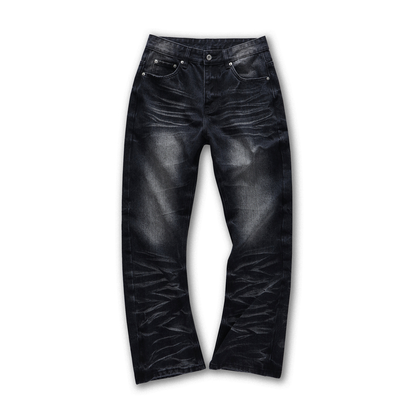 Elyslum Original Hualoujie Distressed Washed Three-Dimensional Whiskered Flared Slim-Fit Skinny Vintage Jeans Elyslum Original Hualoujie Distressed Washed Three-Dimensional Whiskered Flared Slim-Fit Skinny Vintage Jeans