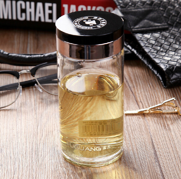 Fuguang monolayer glass cup with lid anti-leakage cup heat-resistant and small portable tea cup business water glass sub