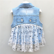 Girls cowboy vest spring and autumn 2019 new girls children Waistcoat Vest childrens fashion wild horse clip thin