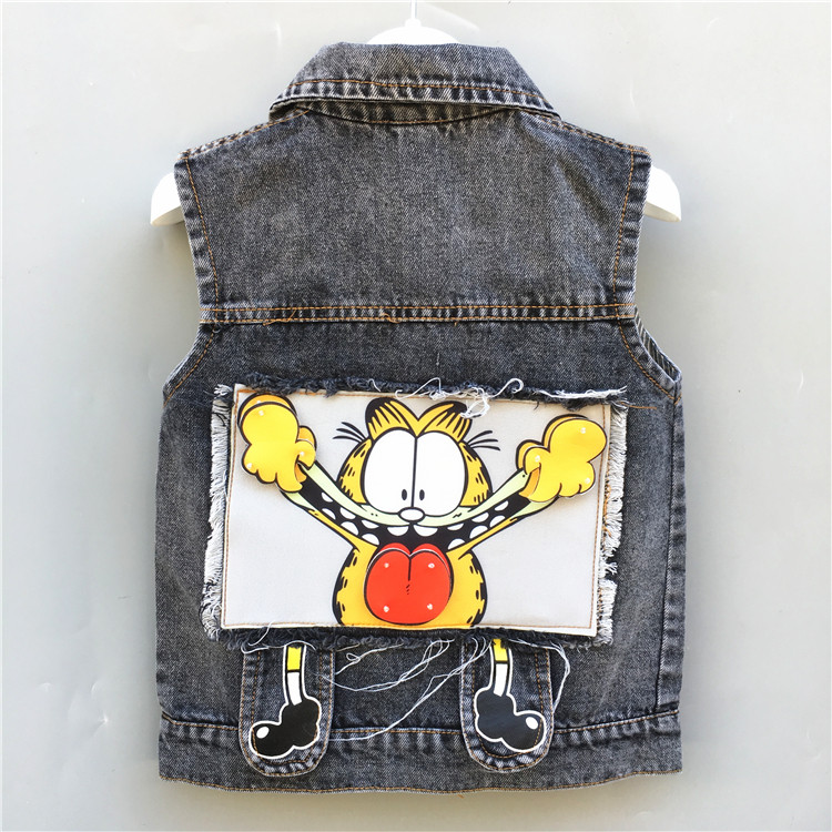 Boy Cowboy waistcoat black pure cotton Soft girl vest Kanshoulder baby Grand Central Children's suit new Korean version 100 hitch