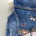 Áo vest denim bé gái 2020 áo vest bé gái mới giữa và trẻ nhỏ phong cách công chúa Áo ghi lê mỏng mùa xuân và mùa thu Hàn Quốc - Áo ghi lê