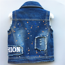 2018 Spring and Autumn boys wear denim vest baby horse clip middle child denim vest coat