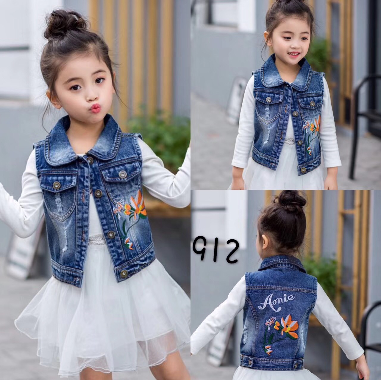 Trẻ em denim vest của phụ nữ vest 2018 mới của Hàn Quốc phiên bản của mùa xuân và mùa thu áo nam bé công chúa vest vest con