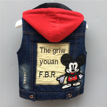 Childrens denim vest plus velvet autumn and winter 2018 childrens clothing new male and female casual Joker vest baby Korean tide