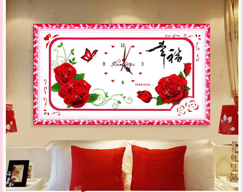 Hội Chữ thập phòng khách khâu với một đồng hồ dạ quang đơn giản mới nhất mọi thời đại in riêng thêu thêu tay thêu ren của bạn 2019 - Công cụ & phụ kiện Cross-stitch tranh thêu chữ thập đồng quê khổ lớn