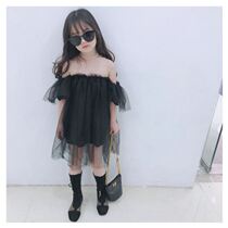 Girls domineering skirt summer Net red clothes in the big child dress shoulder mesh dress new fairy skirt