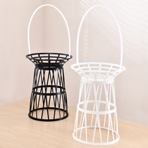 Factory direct sales plastic opening flower basket plastic ceremonial flower basket stand tall plastic hand-held flower blue stand