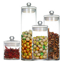 Glass bottle sealed cans storage cans large mouth high body sealing bottles medicinal products tea products display cans