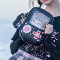 Milk tea Bear * original game console oblique cross pain bag small square bag 15cm20cm cotton baby bag lolita bag