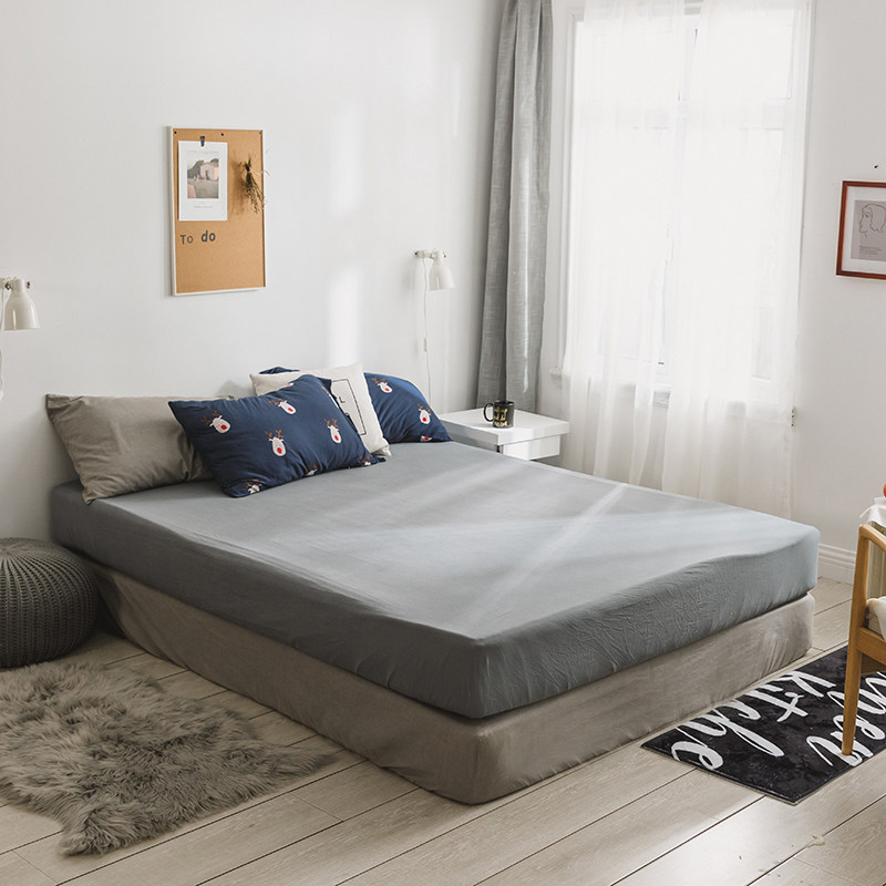 MUJI bed sheet single piece Tianzhu cotton knitted cotton single solid