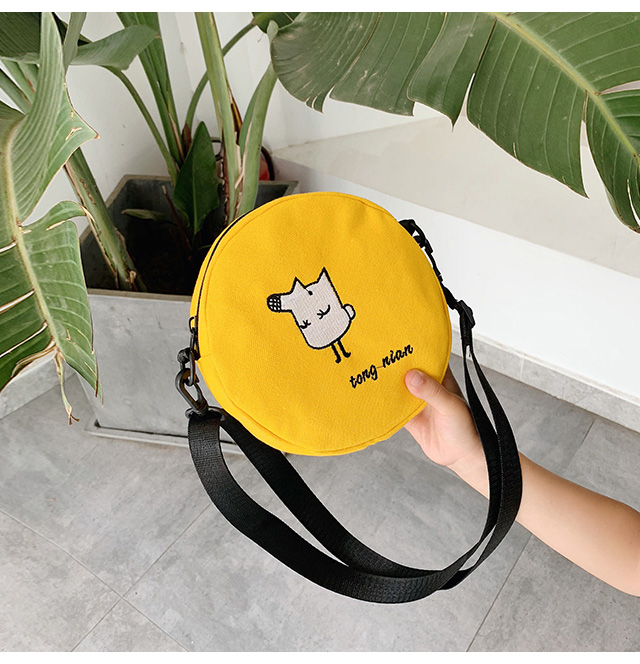 Túi trẻ em Túi phiên bản Hàn Quốc của túi vải tròn nhỏ hoạt hình mẫu thời trang dễ thương Cô gái hoang dã đeo vai Messenger - Túi bé / Ba lô / Hành lý vali kéo du lịch cho bé