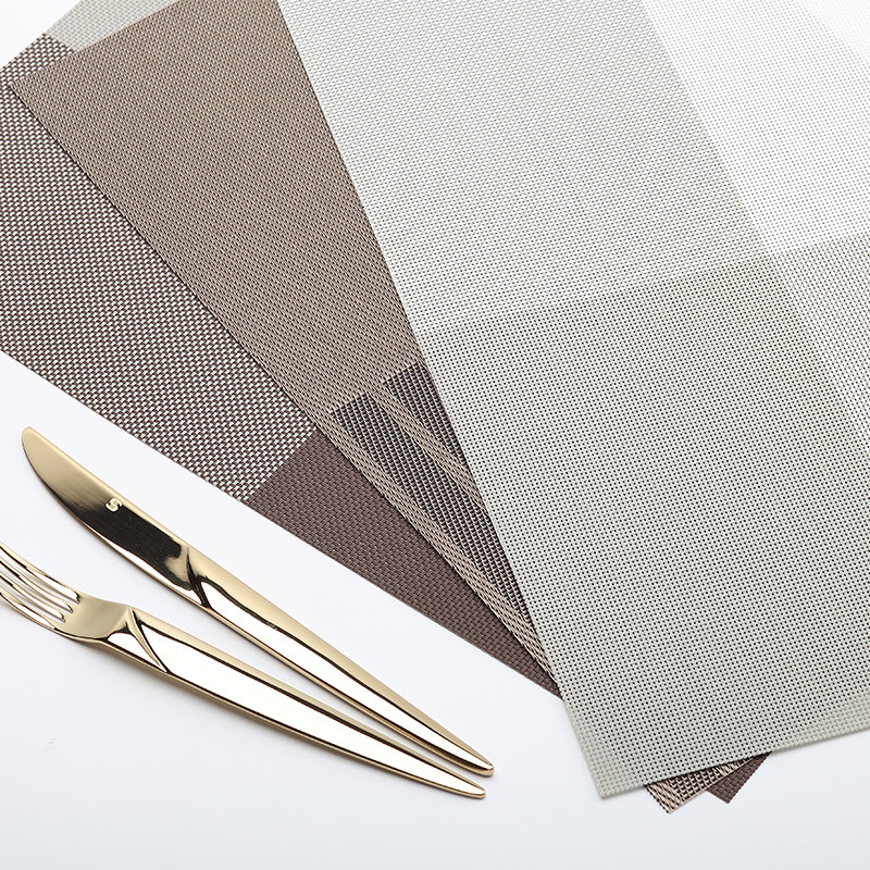 Eurostyle Dining Mat 4 Pieces Anti-Burn Insulation Mat Table Mat PVC Waterproof Dinner Plate Cushion Home Dining Room Cup Mat