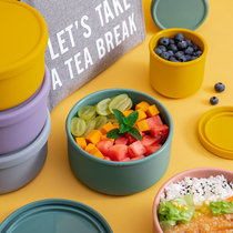 Nordic silicone fresh-keeping box food grade office worker bento box sealed household refrigerator microwave oven special
