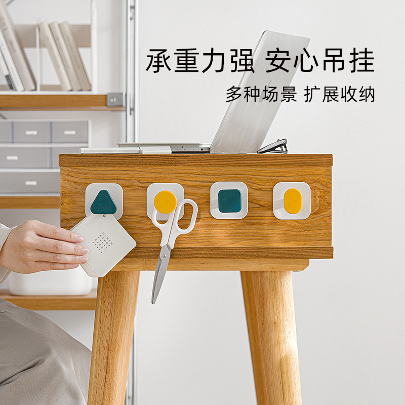 Creative Geometric Collage Hook Powerful Adhesive Kitchen Wall-mounted Bearing Door Rear Slime Hook Free of perforated hanging clothes without marks