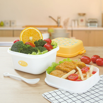 Can put microwave oven heated lunch box lunch box students bring cover Korean cute fruit with cover canteen dining box
