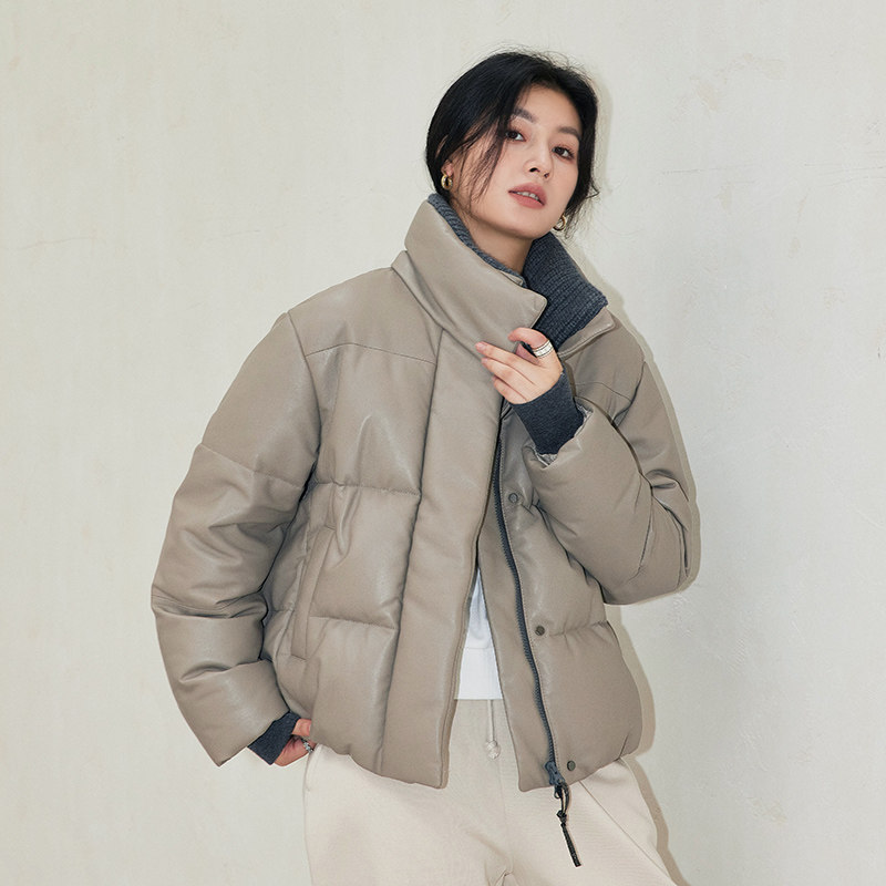 LR 2023 new sheep leather duvet clothes female short Hainen genuine leather goose down leather coat jacket small sub winter-Taobao