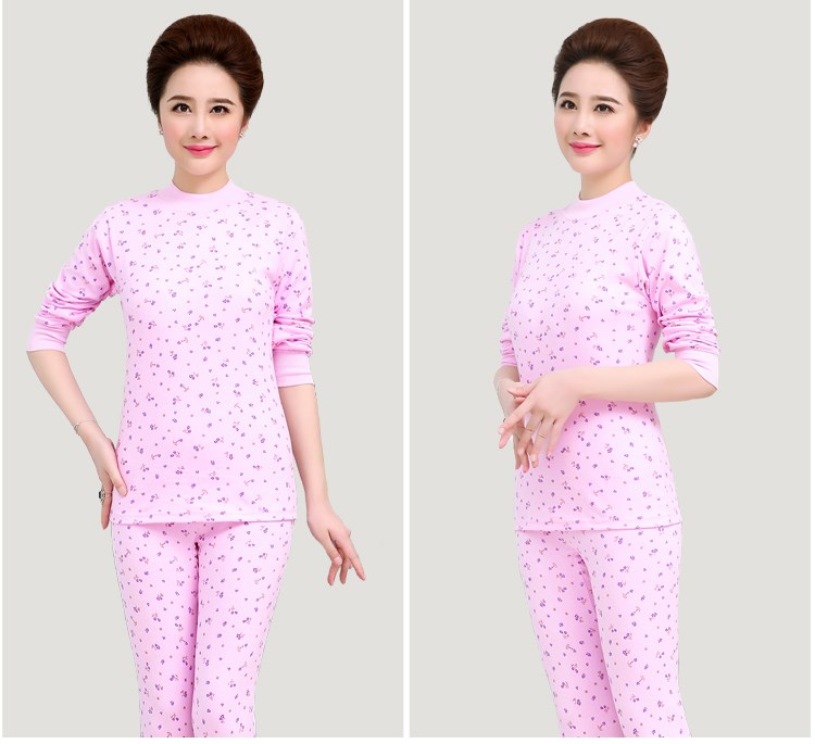 Quần áo trung niên và mùa thu, áo lót nữ bằng vải cotton nhiệt, áo len cotton cổ cao trung niên, áo một mảnh áo giữ nhiệt trẻ em