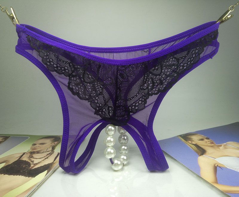 Pearl massage thong nữ đồ lót cảm xúc nóng bỏng niềm đam mê phù hợp với kích thước lớn chất béo MM mở quần lót sịp con voi