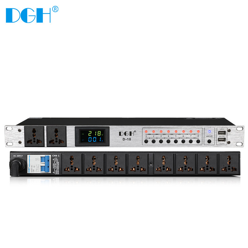 DGH Professional 8-way power chronotor 10-way controller sequential manager independent control with filtering D-10