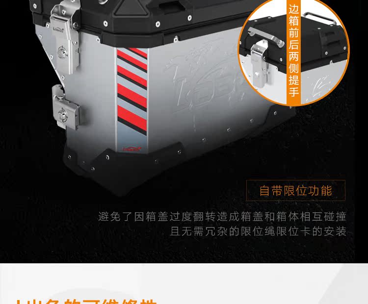 LOBOO củ cải ba hộp BMW F750GS sửa đổi 700 hộp nhôm hợp kim nhôm 850ADV bên hông xe máy không thấm nước - Xe gắn máy phía sau hộp thùng đựng đồ sau xe máy