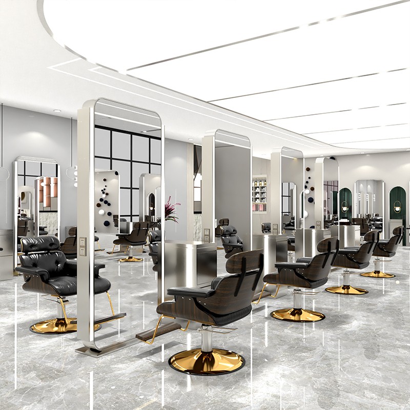 Li Kun shop single-sided double-sided floor-to-ceiling mirror simple net celebrity hair salon mirror hair salon dedicated full-body mirror with LED lights