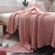 ins đan Bắc Âu len chăn bông hồng sofa văn phòng giản dị chăn mền chăn điều hòa không khí chăn ngủ trưa ngủ trưa - Ném / Chăn