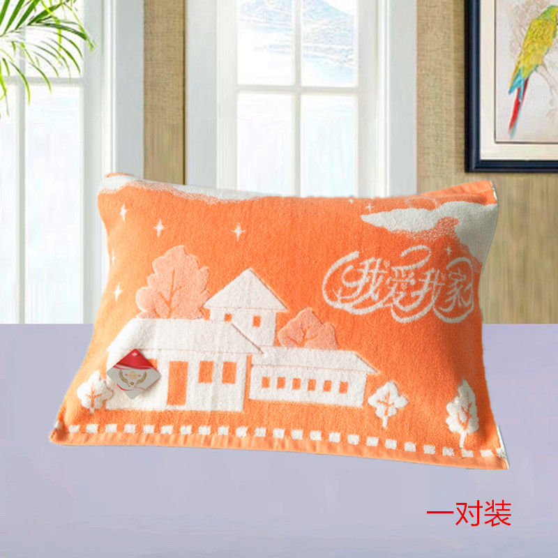 Gối khăn bông người lớn jacquard dày mã hóa mềm màu hồng cổ điển cặp khăn gối khăn bông không phai