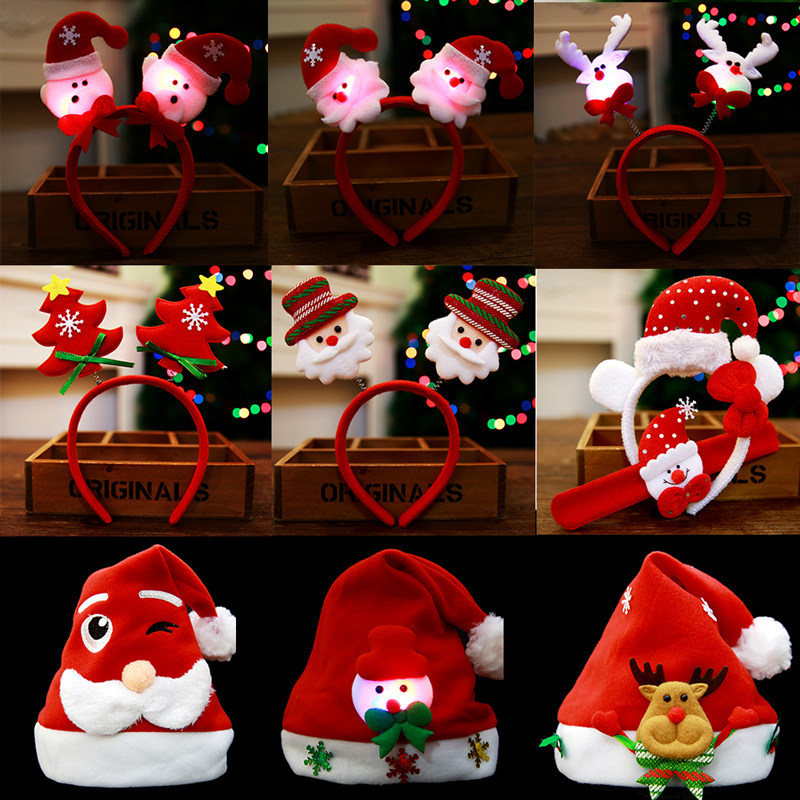 Christmas Headwear Adornment Christmas Hat Hair Hoop Children Small Gift Hats Adult Head Stirrup Accessories Dress Gifts