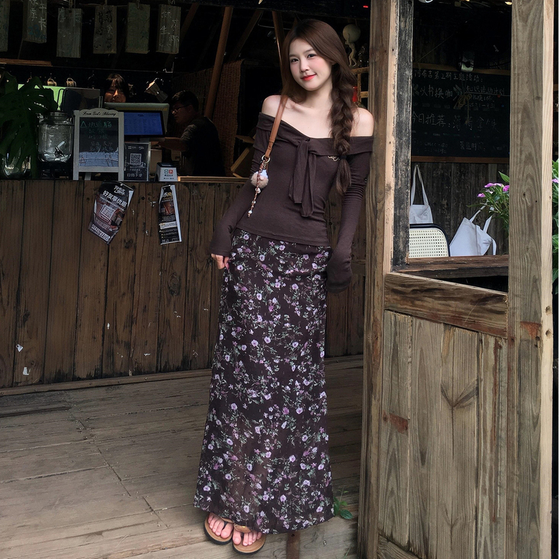 French-Style Floral One-Shoulder Dress for Women, 2026 New Model, Stunning Early Spring Outfit, Complete Set of Long Dress