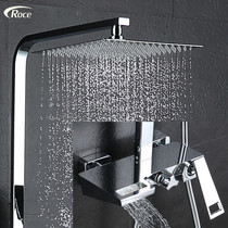 German shower shower set shower All copper bath faucet waterfall water ultra-thin square supercharged large top spray