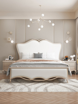 Solid wood bed modern minimalist about 1 8 m Double beds light extravaganza Drawers Bed Champagne Golden Main Sleeper American beds