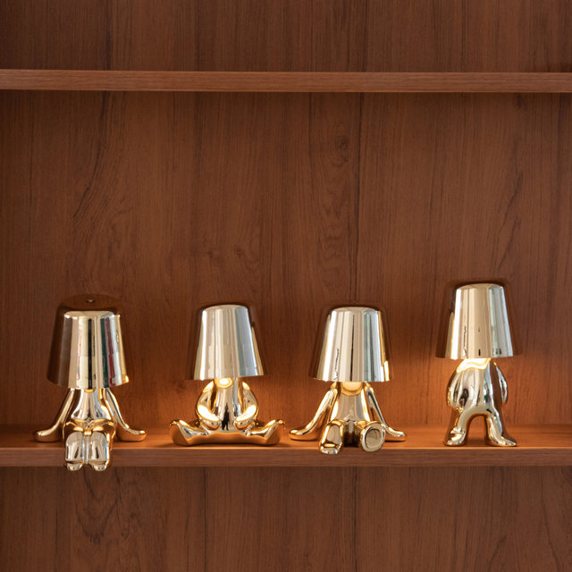 Light Luxury Thinker Figurine Brother Desk Lamp Rechargeable Decorative Table Lamp Restaurant Coffee Shop Home Decor Atmosphere Light