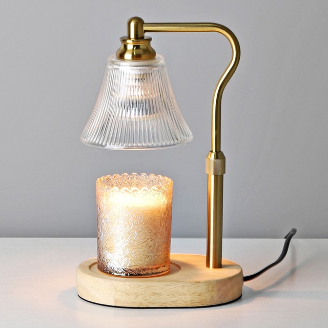 Retro solid wood melted wax lamp, aromatherapy lamp, adjustable height, timed dimming, fragrance bedside lamp, wedding birthday gift
