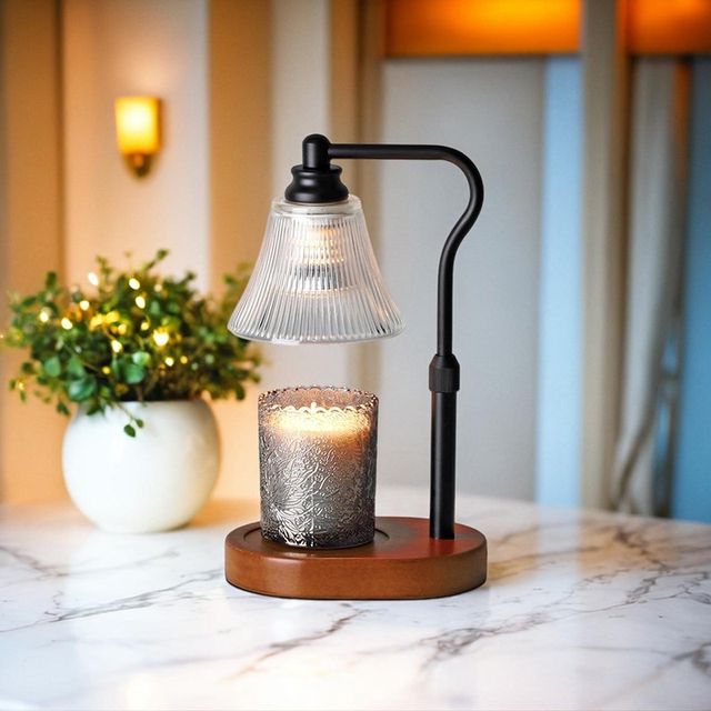 Retro solid wood melted wax lamp, aromatherapy lamp, adjustable height, timed dimming, fragrance bedside lamp, wedding birthday gift