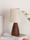 Wabi-Sabi Pleated Table Lamp Bedroom Ceramic Wood Grain High-End Night Light Warm and Romantic Home Decoration Atmosphere Bedside Lamp