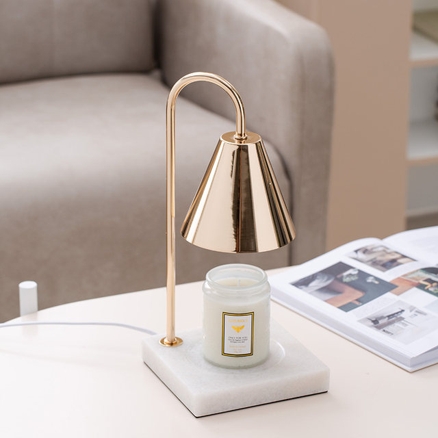 Aromatherapy wax lamp, romantic European style light luxury candle lamp, indoor decoration, marble table lamp, aromatherapy candle dimmable lamp