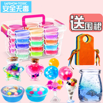 Crystal mud transparent and safe non-toxic children kindergarten Plasticine slime 24 color handmade set tools