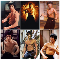 Bruce Lee poster single TV muscle man fitness martial arts kung fu room dormitory wall stickers youth painting solid color