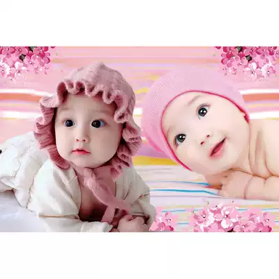 New product big-eyed baby pictorial wall sticker decoration woman cute baby newborn boy twin baby painting big picture prenatal education