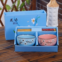 Xuemei 2 чаши 2 палочки для палочек красная и синяя 