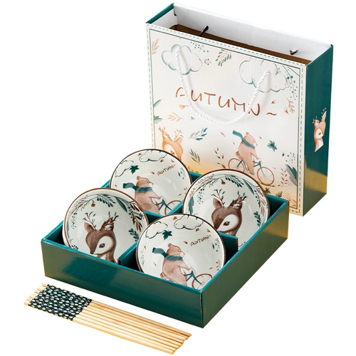 Сине-белый керамический комплект, посуда для еды для домашнего использования, подарочная коробка, подарок на день рождения