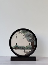 Ou font size丨Wenzhou Ou embroidery double-sided embroidery chicken wing wood one-word screen purely handmade unique souvenir intangible cultural heritage