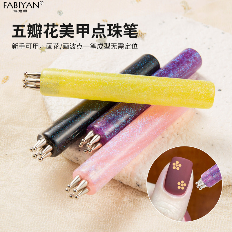 Nail Art Dotting Pen Five-Petal Flower One-Stroke Nail Art Dotting Pen Nail Painting Flower Polka Dot Pen Nail Art Tool