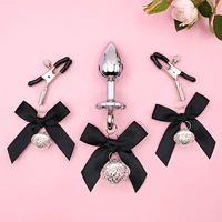 Обычный номер анальной штекеры [+молочный зажим [серебро]