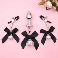 Маленькая анальная заглушка+зажим для молока [серебро]