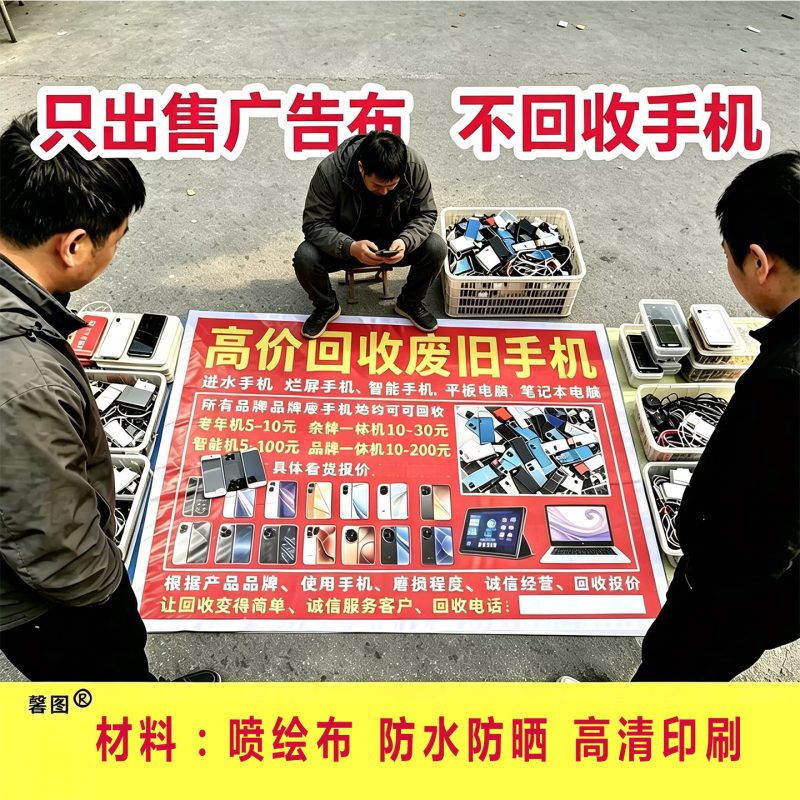 High-Value Recycling of Old Mobile Phone Advertisement Materials, Recycling of Old Mobile Phone Advertisement Materials, Recycling of Old Mobile Phone Spray-Painted Fabric Stickers High-Value Recycling of Old Mobile Phone Advertisement Materials, Recycling of Old Mobile Phone Advertisement Materials, Recycling of Old Mobile Phone Spray-Painted Fabric Stickers