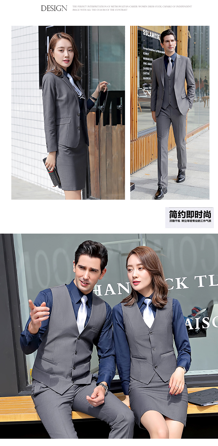 2018 mới Buick suit 4S shop chuyên nghiệp mặc vest công sở nam màu xám hai nút phù hợp với quần yếm nữ suit nam