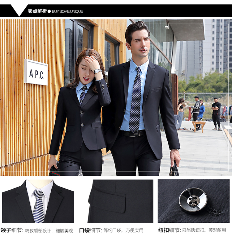 2018 mới Buick suit 4S shop chuyên nghiệp mặc vest công sở nam màu xám hai nút phù hợp với quần yếm nữ suit nam